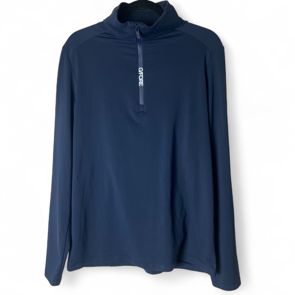 G/Fore - Men's 1/4 Zip Mock Neck Long Sleeve Pullover Navy Blue‎ - Sz. M